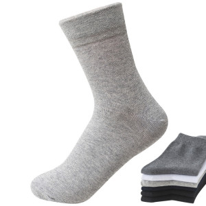 浪莎LangSha松口袜子纯棉男士秋冬厚款中筒中老年人宽口吸汗透气棉袜2双