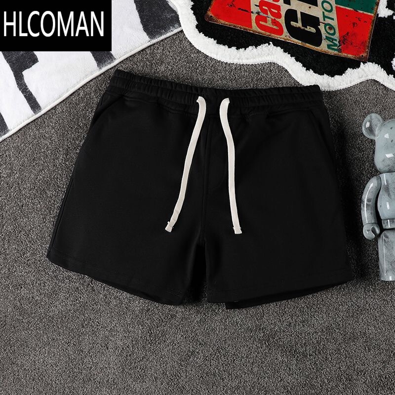 HLCOMAN男士夏季健身训练短裤深蹲美式跑步运动裤弹力休闲纯色三分裤
