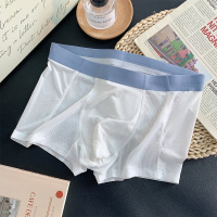 网孔冰丝内裤厂家定制贴牌OEM无痕男士内裤冰丝男生内裤四角裤头