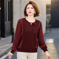 气质妈妈打底衫中老年春装洋气婆婆装中年春装小衫女50岁薄款上衣