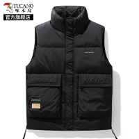 啄木鸟工装马甲羽绒服男冬季加厚2025新款保暖外穿无袖马夹外套K