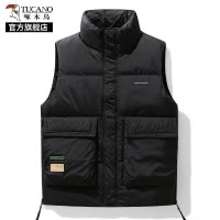 啄木鸟工装马甲羽绒服男冬季加厚2025新款保暖外穿无袖马夹外套K