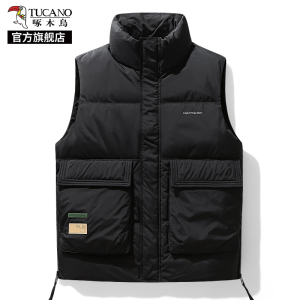 啄木鸟工装马甲羽绒服男冬季加厚2025新款保暖外穿无袖马夹外套K