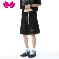 七斓新款美式短裤男士夏季ins潮流潮牌高中生休闲宽松百搭抽绳五分裤
