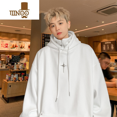 YANXU假卫衣男士美式高街痞帅套头上衣潮牌宽松休闲连帽外套