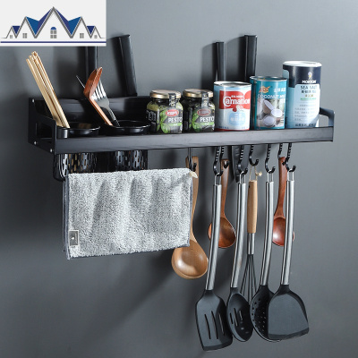 厨房墙壁置物架壁挂式免打孔调料刀具收纳层架多功能用品家用大全 三维工匠