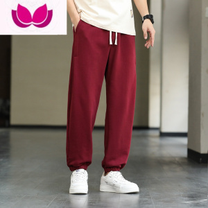 七斓2023夏季卫裤男士宽松大码新款加肥加大胖子针织运动休闲长裤