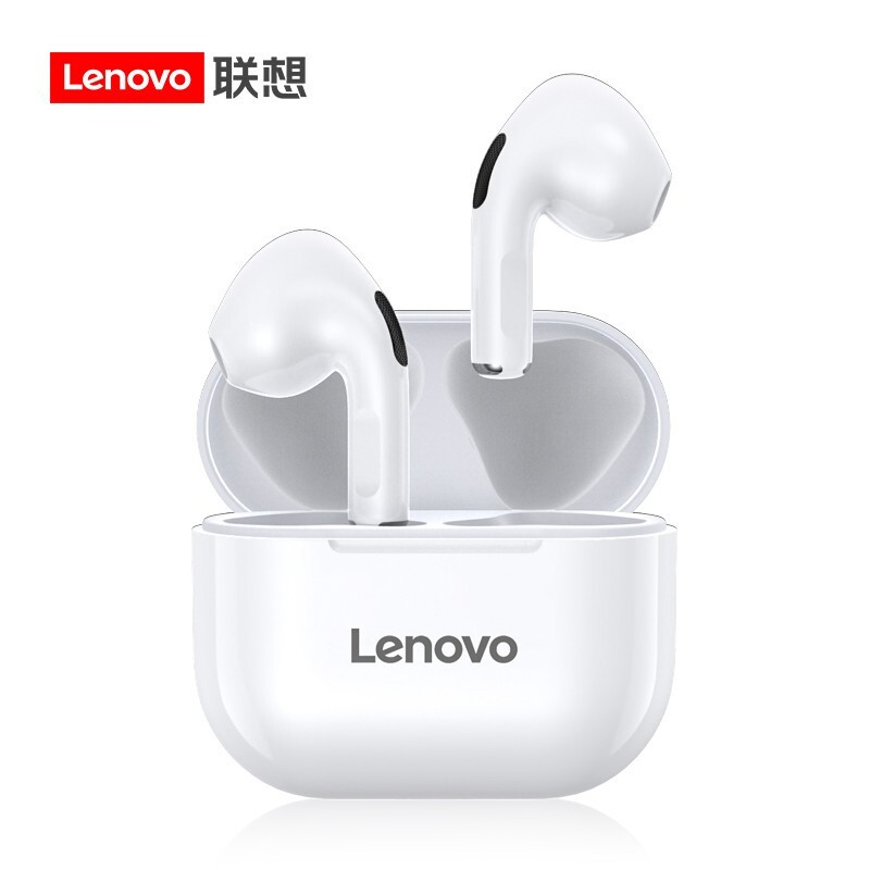 联想(Lenovo)蓝牙耳机 LP40 白色 TWS真无线 游戏影音通用音乐耳塞式 适用于安卓华为小米手机