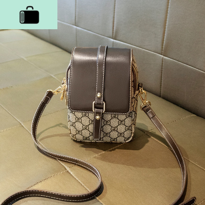 小包2020新款大号放手机包女斜挎迷你的竖款夏天复古多功能NEW LAKE 咖啡色女斜挎包