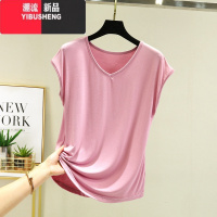 YIBUSHENG莫代尔V领无袖t恤女季内搭薄款宽松背心上衣大码百搭休闲打底衫