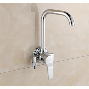 明装厨房龙头全铜明管混水阀挂墙式洗衣池万向洗菜盆冷热水龙头壹德壹