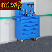锦北汽修工具车移动工具柜多功能工具箱 标配[蓝色]五抽工具车+挂板