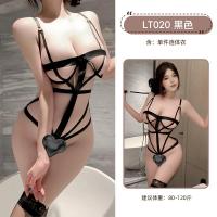 九里晴川吊带挖空绑带交叉魅力性感免脱连体衣捆绑风格情趣内衣 九里晴川LT020[捆绑连体衣] 均码