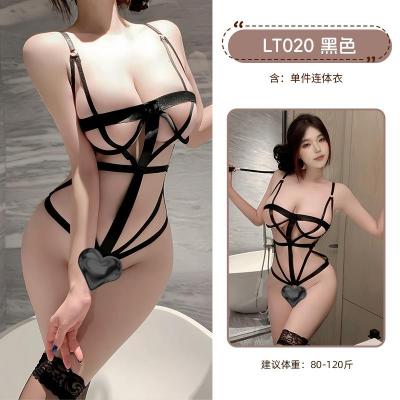 九里晴川吊带挖空绑带交叉魅力性感免脱连体衣捆绑风格情趣内衣 九里晴川LT020[捆绑连体衣] 均码