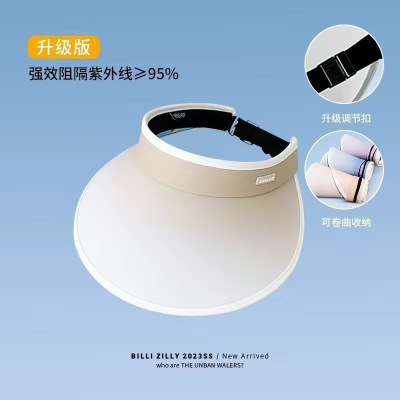 []渐变空顶遮阳帽女夏季防晒防uv紫外线大檐遮脸帽新款