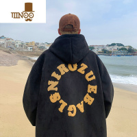 YANXU卫衣男款潮牌绒宽松休闲外套痞帅美式高街连帽上衣服