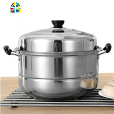 不锈钢蒸锅一层四层加厚蒸笼蒸格汤锅双层煤气电磁炉蒸锅具 FENGHOU 30cm加厚 其他直径