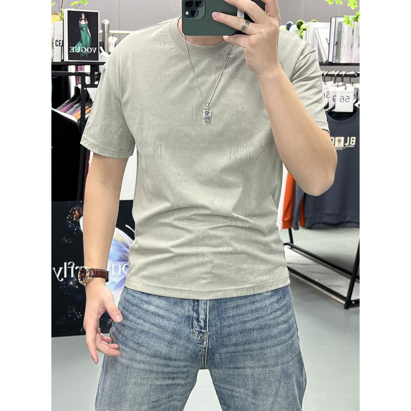 夏季男士短袖T恤潮流个性痞帅扎染圆领休闲时尚宽松打底上衣