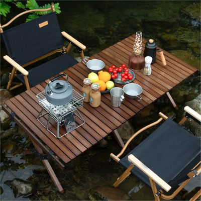 户外蛋卷桌野餐露营烧烤便携式折叠桌椅套装家用餐桌