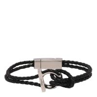 Salvatore Ferragamo黑铜Gancini闭合男士手链复古潮流百搭饰品
