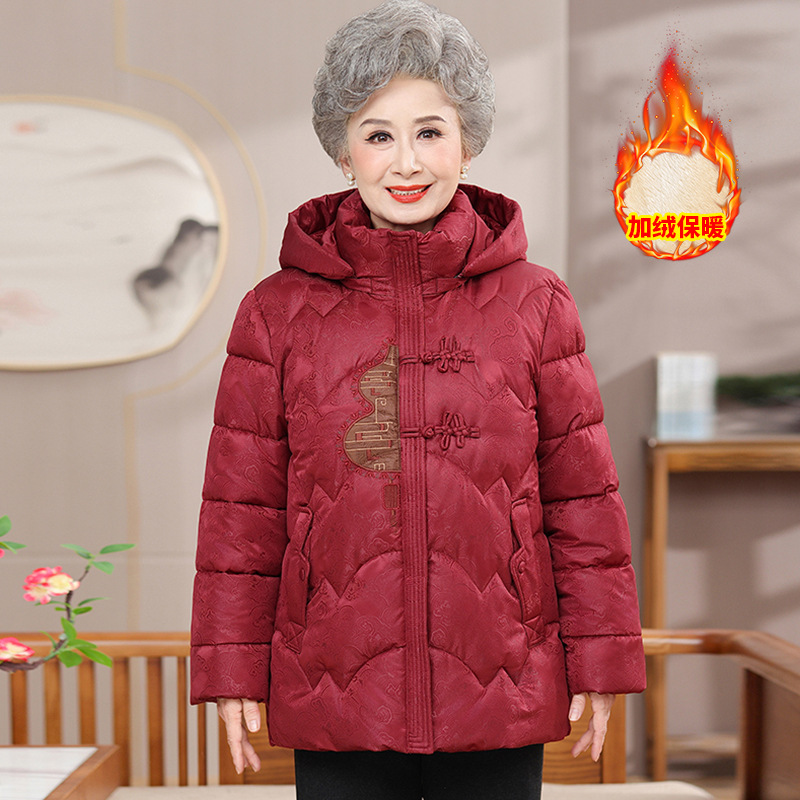 新款老年女棉衣60-80岁奶奶外套冬季保暖老太太棉服女大码宽松女