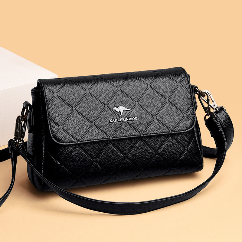 包包女包新款2026斜挎单肩包女时尚压花小方包妈妈包欧美