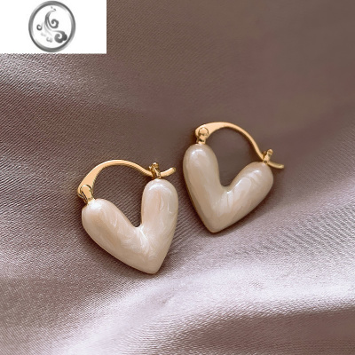 JiMi爱心耳环女2023年新款高级感潮耳饰小众设计轻奢耳钉气质耳坠