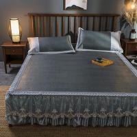家柏饰(CORATED)床裙冰丝凉席欧式夏季空调软席三件套水洗1.8m米机洗折叠冰藤席子