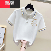 YIBUSHENG初中生polo衫短袖t恤春季少女大童12-15岁上衣2024年春天印花