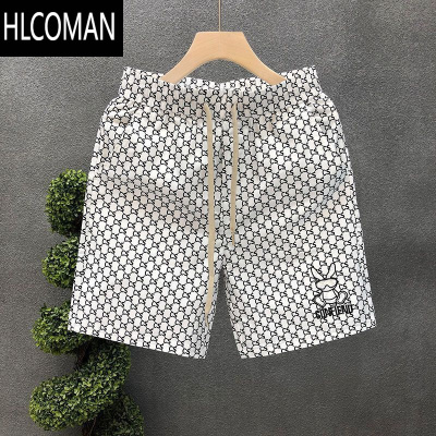 HLCOMAN高品质字母印花短裤男款夏季薄款五分裤2025新款男士高端欧货中裤