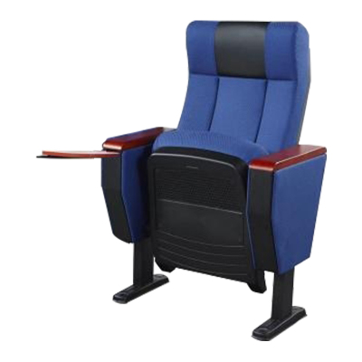 臻远ZY-LTY-31礼堂椅剧院椅会议室椅子蓝色带后写字板单人位