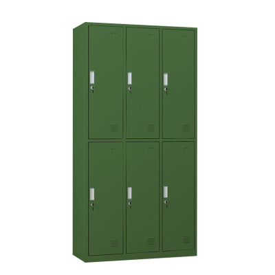 DXBG铁皮更衣柜宿舍储物柜钢制内务柜制式绿皮衣帽柜子绿色6门更衣