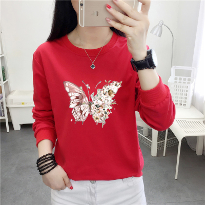 祥世恒吉2021年新款宽松圆领卫衣女春秋显瘦百搭长袖打底衫上衣外套