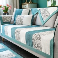 家柏饰(CORATED)北欧四季通用沙发垫防滑简约全包萬能沙发套罩布艺沙发巾沙发盖布 爵士蓝 70*180cm