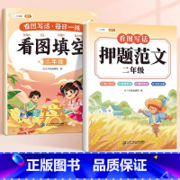 看图填空+押题范文 小学二年级 [正版]看图写话押题范文二年级同步专项训练阅读理解小学二年级上册人教版每日一练说话技巧作