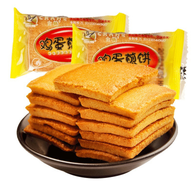 白鹤鸡蛋煎饼（芝麻煎饼）500g*3散装小包装早餐饼干代餐休闲零食小吃
