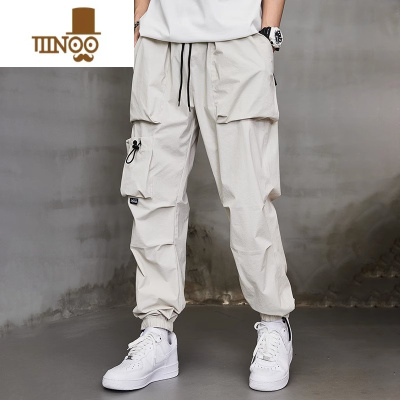 YANXU夏季薄款工装裤男士潮牌宽松束脚速干冲锋百搭机能风运动休闲裤子