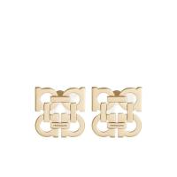 Salvatore Ferragamo女士黄铜四叶幸运挂钩耳饰简约百搭 clipon 设计无耳洞通用