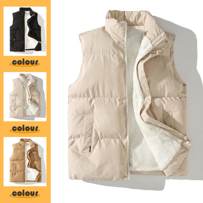 冬装新款马甲男保暖棉服马夹情侣简约潮牌加绒加厚无袖背心外套男