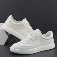 头层牛皮德训鞋男款新款夏季薄款透气小白鞋百搭真皮休闲板鞋