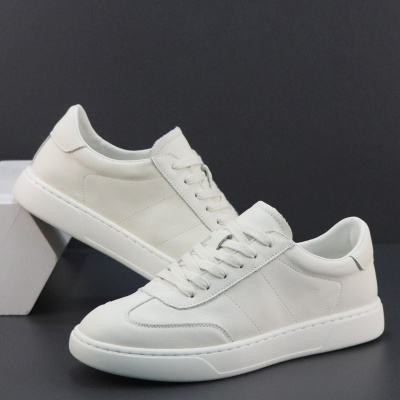 头层牛皮德训鞋男款新款夏季薄款透气小白鞋百搭真皮休闲板鞋