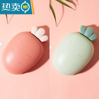 敬平创意肥皂盒个性带盖可爱大号香皂盒卫生间沥水收纳盒家用卡通皂托 2个装[绿色+豆沙红]