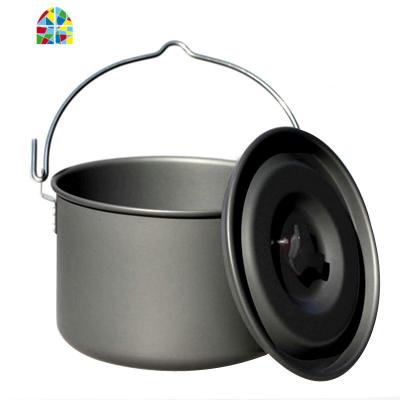 户外单锅 铝合金野营吊锅 坐锅5-8人行军锅野炊大锅 营地锅 套锅 FENGHOU 新款吊锅
