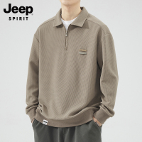 吉普POLO衫卫衣男款春秋季潮牌宽松上衣2025新款男士休闲长袖T恤