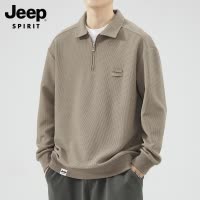 吉普POLO衫卫衣男款春秋季潮牌宽松上衣2025新款男士休闲长袖T恤