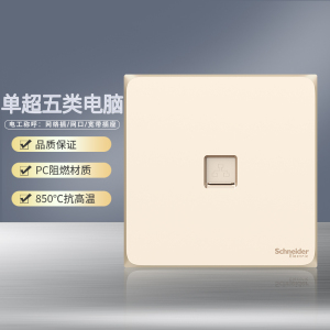 [官方旗舰店]施耐德电气开关插座皓呈珍珠金色86型大面板家用墙壁式10A五孔一开弱电电源空调插座