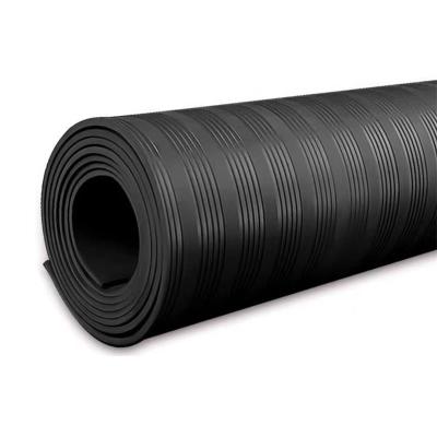 鑫迈凯斯 高压绝缘橡胶板 黑色防滑地垫5.0mm厚 50Kg[1*5米]卷