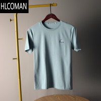 HLCOMAN3色入!清凉冰氧吧+精致小标!夏季男士短袖T恤青年圆领纯色半袖t