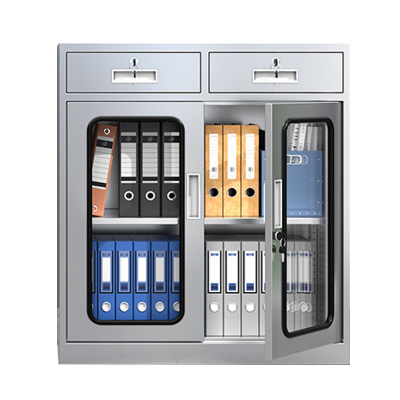 班龙玻璃文件柜二斗下节900*400*1000mm台