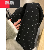 YIBUSHENG碎花黑色直筒休闲裤女季2024新款加绒加厚小个子宽松垂感阔腿裤